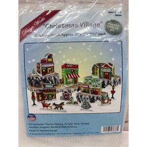 Design Works Crafts Christmas Village Plastic Canvas Kit Sealed